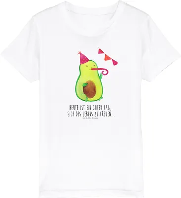 Produktbild von Mr. & Mrs. Panda Kleinkinder T-Shirt Avocado Party 3-4 Jahre (98/104) - Weiß - Geschenk, Avocados, Mädchen, Kindershirt, Geburtstag, Teenager, Kinder, Happy Birthday