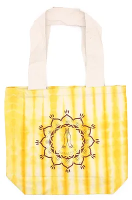 Imagen del producto de Bolsas de Algodón "Tie Dye" (170g) - 38x42x12cm - Namaste Hands - Yellow - Asa Natural