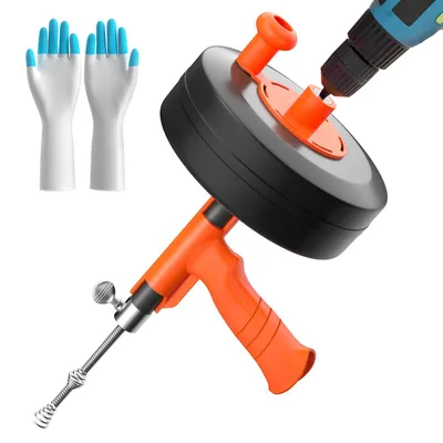 Obrázek produktu pro Čisticí spirála, 15 metrů, s vrtacím nástavcem, flexibilní dlouhá spirálová hadice
