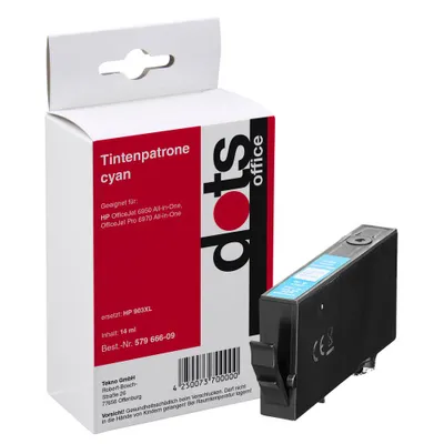 Produktbild von dots cyan Tintenpatrone ersetzt HP 903XL