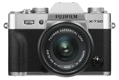 Produktbild von Fujifilm X -T30 II + 15-45mm, 26,1 MP, 9600 x 2160 Pixel, X-Trans CMOS 4, 4K Ultra HD, Touchscreen, Silber, Schwarz