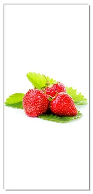 Produktbild von Wallario selbstklebende Türtapete 93 x 205 cm - Frische rote Erdbeeren für die Küche - Abwischbar, rückstandsfrei zu entfernen