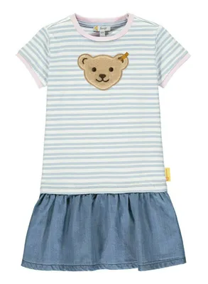 Produktbild von Kleid gestreift mit Demin-Röckchen, brunnera blue 80