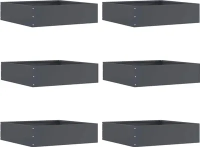 Produktbild von Raseneinfassung 6 pcs Anthrazit 50 x 50 x 13 cm Stahl