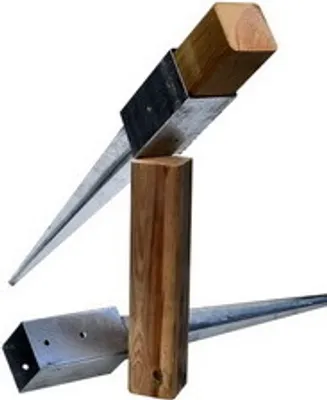 Produktbild von Einschlaghülse 121x121 mm Bodenhülse für Holzpfosten 12x12 cm Länge: 750 mm feuerverzinkt