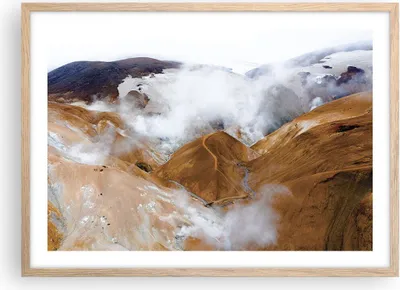 Produktbild von Gerahmtes Poster - Rahmen in heller Eiche - Berge Wolken Landschaft - 70x50 cm - Wand Bild - Wanddeko - Wandbilder - Kunstposter - Wandposter - Bilderrahmen - Bilder - Kunstdruck - P2NAA70x50-4711