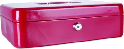 Zdjęcie produktu dla Kasa metalowa, 30x24x9 cm, DONAU, czerwona, 5234001PL-04