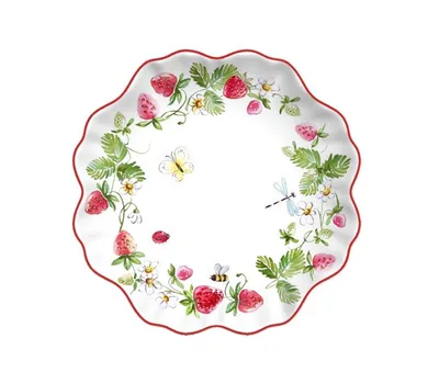 Produktbild von Geschirr, Haushalt, Teller, Porzellanteller, Dessertteller, Erdbeeren, Vintage, Isabelle Rose