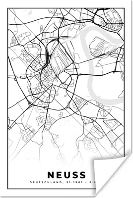 Obrázok produktu pre MuchoWow® Plagát - Mapa - Mapa mesta - Neuss - 120x180