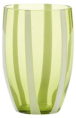 Immagine prodotto di Set 6 Bicchieri Gessato Tumbler in Vetro Soffiato a Bocca Colore Verde Mela Lavorati a Mano Artigianalmente per una Tavola Elegante e Moderna