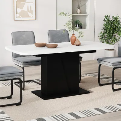 Zdjęcie produktu dla Stół jadalny Vicco Fenaro Biały/czarny 120 x 80 cm rozszerzalny, Model 56584