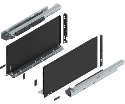 Produktbild von BLUM LEGRABOX pure SET Höhe F, BLUMOTION S, 70Kg, NL 500, Carbonschwarz