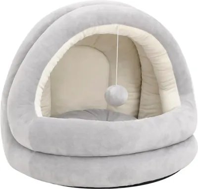 Produktbild von vidaXL Katzenbett 50x50x45 cm Grau und Creme
