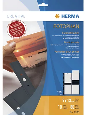 Produktbild von Fotosichthüllen 90 x 130 mm hoch schwarz 10 Hüllen