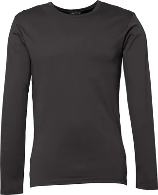 Image de Tee Jays Manches Longues Interlock Hommes / T-Shirt, Col rond, Manches Longues BC3312 (XL) (Gris Foncé)
