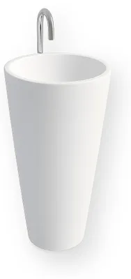 Image de Vasque salle de bain colonne sur pied,en Solid surface 50 cm - Kezia
