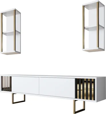 Produktbild von Skye Decor, Gold Line - White, Black, TV-Schränke, Weiß, 180 x 48 x 30 cm