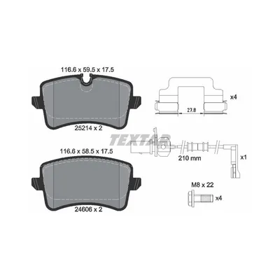 Produktbild von Textar Bremsbeläge hinten für Audi A4 A5 A6 A7 Porsche Macan