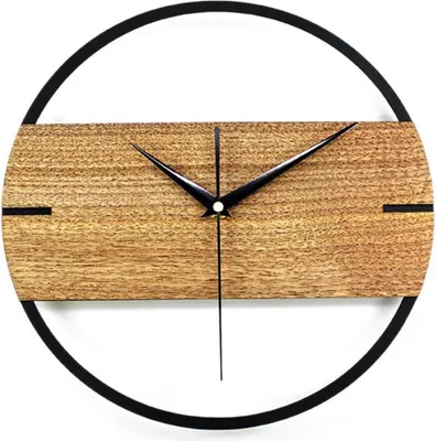 Produktbild von Moderne Wanduhr mit Holzzifferblatt, schlichte Wanduhr zur Dekoration von Wohnzimmer, Küche, Schlafzimmer und Arbeitszimmer