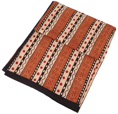 Produktbild von Blockdruck Tagesdecke, Bett & Sofaüberwurf, Handgearbeiteter Wandbehang, Wandtuch - Design 30, Braun, Baumwolle, Größe: Double 225*275 cm