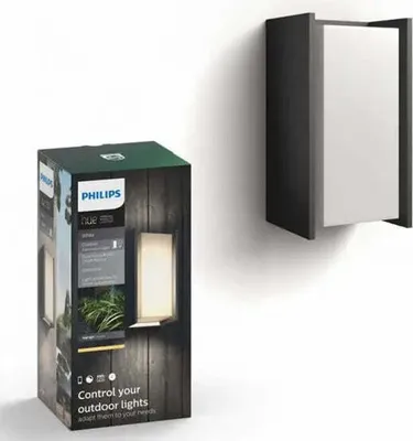 Obrázok produktu pre Philips Hue White 1647293P0, Inteligentné nástenné svetlo, Bluetooth/Zigbee, Antracit, LED, Hliník, E27