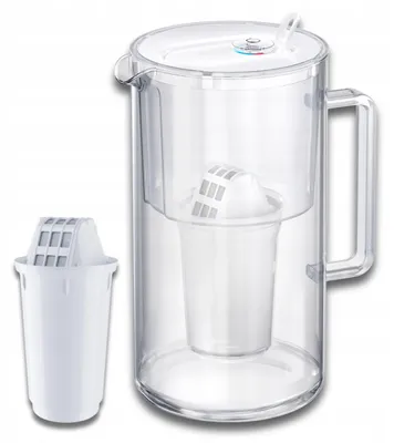 Image de Aquaphor Nord, carafe filtrante en verre de 2,5 litres avec cartouche A5 (350 litres), blanche