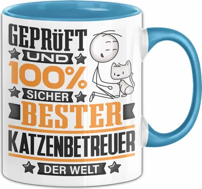 Produktbild von Katzenbetreuer Geschenk Lustiger Spruch für Katzenbetreuer Geschenkidee Bester Katzenbetreuer Der Welt (Blau)