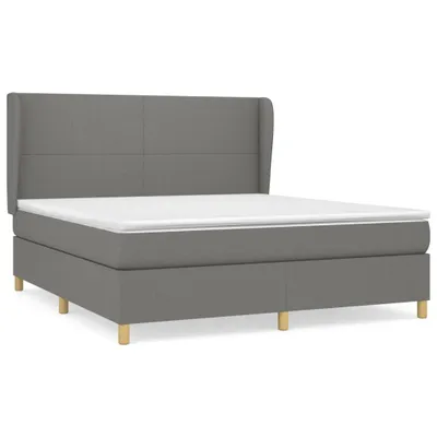 Produktbild von vidaXL Boxspringbett mit Matratze Dunkelgrau 160x200 cm Stoff