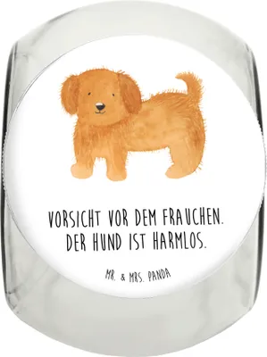 Produktbild von Mr. & Mrs. Panda Dose Hund Flauschig L 870ml - Weiß - Geschenk, Dekoglas, Hundemama, Vorratsglas, Keksdose, Niedlich, Hunde, Aufbewahrungsdose, Witzig, glasbehälter