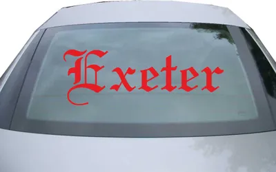 Produktbild von Indigos UG - Aufkleber Heckscheibe & Motorklappe DE6623 - rot - 600x210 mm - Exeter - Auto Scheiben Fenster Heckklappe Tuning Racing JDM - Die cut
