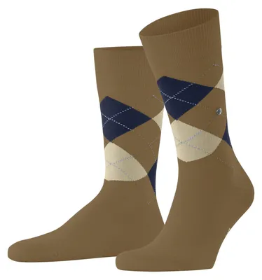Productafbeelding van Burlington heren sokken, model King M, van katoen, met dessin, 1 paar, bruin nougat, artikelnummer 5158