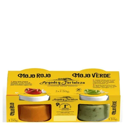 Zdjęcie produktu dla Mojo Rojo Mojo Verde Argodey Fortaleza 2x120g. Tradycyjne sosy kanaryjskie Mojo Rojo Mojo Verde Zestaw 2w1