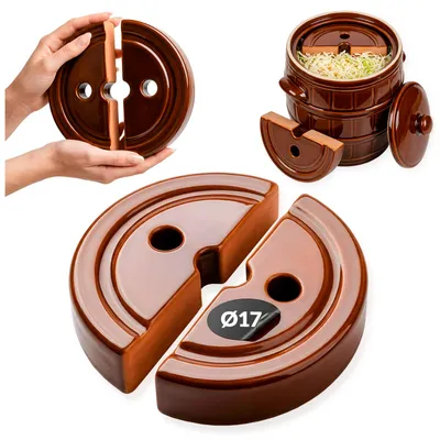 Produktbild von SuperButelki – Sauerkraut-Pressstein 17 cm, 1 Set – 2 Stück, für eingelegte Gurken, Steingut, universell einsetzbar, 1 Set à 2 Stück, KI-generiertes Bild