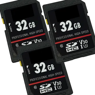 Produktbild von 3 x 1A PHOTO PORST High-Speed 32 GB SDHC-Karte Class 10