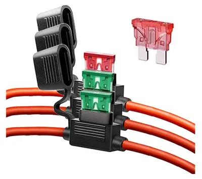 3x ATO 12 AWG Sicherungshalter 32V mit 4 Sicherungen