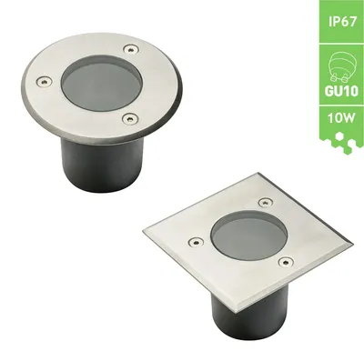 Produktbild von Bodeneinbauleuchte Auffahrleuchte IP67 GU10 10W befahrbar