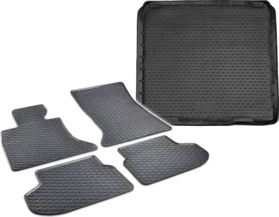 Produktbild von Gummi Kofferraumwanne + Fußmatten Set für 5er BMW F11, Bj. 2013-2017