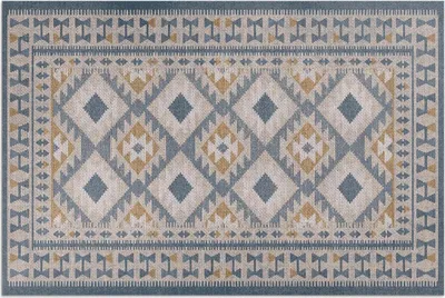 Produktbild von Dekorativer Nachahmungsstoff im Retro-Design – Vinylteppich – 100x150 cm – Outdoor Teppich – Terrasse – Wetterfest – Modern