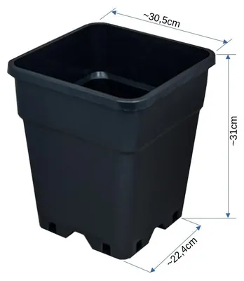 Produktbild von Pflanztopf, quadratisch/schwarz, 18 Liter