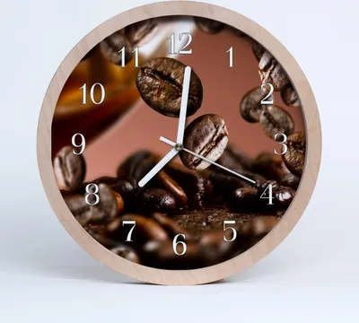 Produktbild von Holzuhr 20fi cm wanduhr - Kaffeebohnen