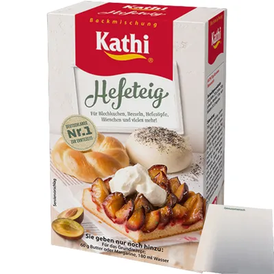 Produktbild von Kathi Backmischung für Hefeteig (400g Packung) + usy Block