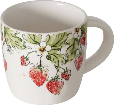Produktbild von Keramikbecher mit Erdbeermuster STRAWBERRY, 450 ml
