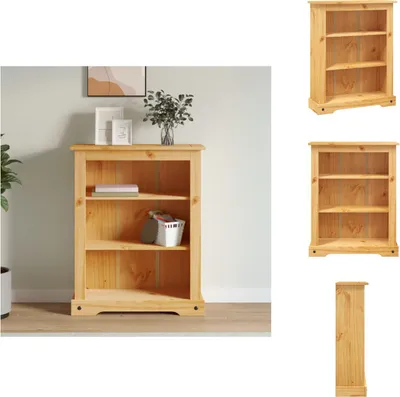 Image de vidaXL Bibliothèque 3 compartiments style mexicain en bois de pin 81x29x100 cm - Bibliothèques et armoires à livres