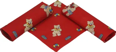 Produktbild von Betz 3er Pack Kinder Nickituch BÄREN mit Schleife Bandana Halstuch Kopftuch Größe ca. 41 x 41 cm 100% Baumwolle, Farbe - rot