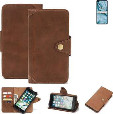 Produktbild von K-S-Trade Handyhülle für Nokia C3 Schutz Hülle Walletcase Bookstyle Tasche Case Handytasche Wallet Flipcase Cover PolyurethanBraun (1x)