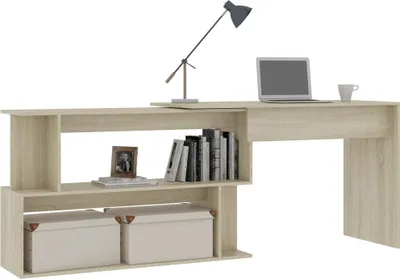 Productafbeelding van Bureau, spaanplaat, 200 x 76 x 50 cm, eikenlook