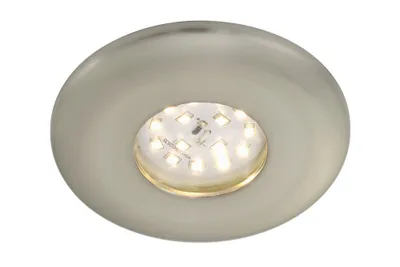 Produktbild von Briloner LED Einbauleuchte rund Nickel matt starr IP65 5W Modul 400lm warmweiß 3000K 110°