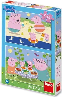 Imagen del producto de Rompecabezas 2x48 de Peppa Pig en sus vacaciones