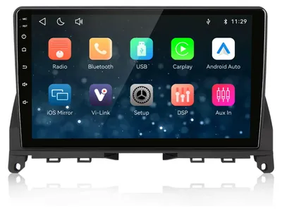 Produktbild von 9 Zoll Plug & Play Autoradio für Mercedes Benz C-Klasse W204 S204 (2006–2011) CarPlay Android Auto Bluetooth Navigation Lenkradsteuerung Linux