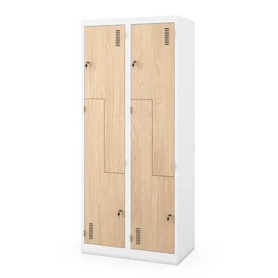 Produktbild von Jan Nowak Umkleideschrank Z02 Spind mit 4 Abteilen Kleiderspind Metallschrank Flügeltür Lüftungsschlitzen Pulverbeschichtung 185 cm x 80 cm x 45 cm